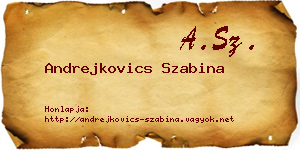 Andrejkovics Szabina névjegykártya