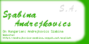 szabina andrejkovics business card